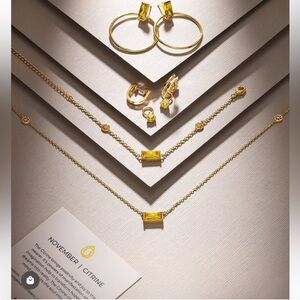 NEW IceLink Citrine November Birthstone Earrings Hoops